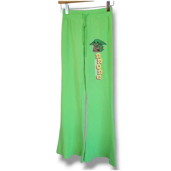 Disney's Star Wars Women's Baby Yoda The Mandalorian Loungewear flared Pants - Picture 1 of 7